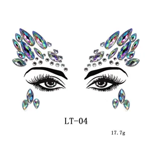 Face crystal stickers colorful acrylic rhinestone eye gems body makeup temporary tattoos jewels