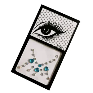 DIY gezicht strass stickers blauwe kristallen voorhoofd make-up sieraden acryl stenen
