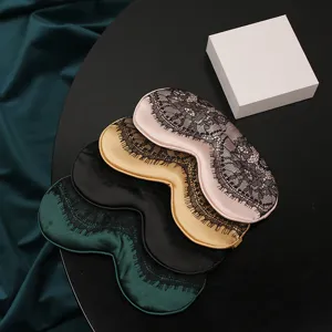 Imitation Silk Sleep Eye Mask Breathable Lace Shading Eye Mask For Women Home Bedroom Travel Nap Relaxation