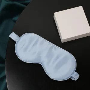 Masque de Sommeil en Soie Pure Double Face Soie de Mûrier Blinder Respirant Bloquant la Lumière pour Voyage Maison