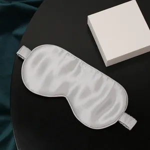 Masque de sommeil en soie douce, cache yeux confortable en mûre soie avec bande élastique.