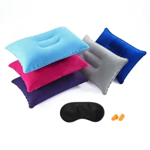 Aufblasbares Reisekissen Tragbare Nackenstütze Beflocktes Kissen Für Outdoor Camping Büro Nickerchen Schlaf Kissen Heim Reise Zubehör