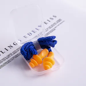 Tapones para los oídos antirruido de silicona con cordón y estuche para dormir y trabajar