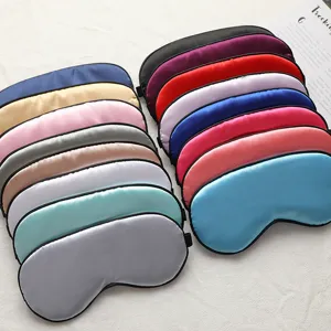 Masque de Sommeil Unie en Imitation Soie Respirant Ombrage Masque pour les Yeux pour Sommeil Confortable Voyage Repos Nuit