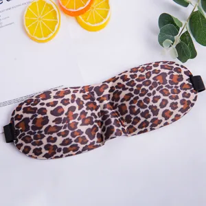 3D Contour Leopard Print Sleep Mask Soft Breathable Travel Blindfold Shade for Rest