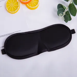 Ergonomic 3D contoured black sleep eye mask breathable travel shading night rest blindfold
