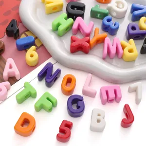 Colorful acrylic letter number beads DIY loose beads for handmade bracelets jewelry making 10pcs