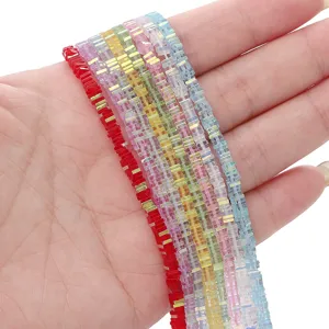 1x3mm glass square crystal beads colorful loose beads for DIY handmade bracelet jewelry making.