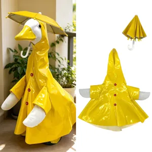 Costume da Oca da Portico Impermeabile Giallo Impermeabile e Mini Ombrello Set Simpatico Vestito da Statua da Giardino