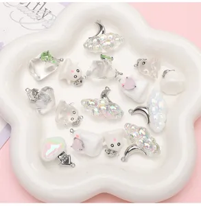 Halloween ghost resin alloy charms DIY handmade keychain jewelry making material accessories