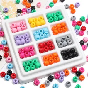 Perles rondes unies en acrylique colore pour la fabrication de bijoux de bracelets DIY.