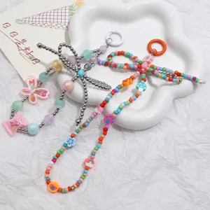 Perles acryliques colorées dopamine DIY cordon bracelet accessoires bijoux image principale.
