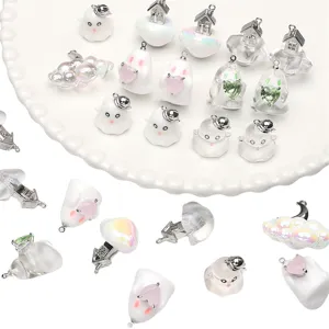 Halloween ghost resin alloy pendants DIY handmade keychain charm accessories for craft making