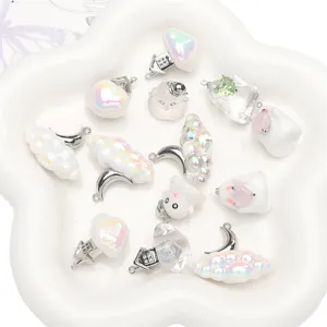 Halloween ghost resin alloy charms DIY handmade keychain pendant jewelry making craft supplies