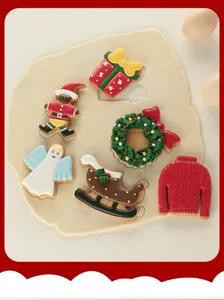 Christmas cookie mold set 6-piece DIY baking tool for festive holiday cookies pastry cutter