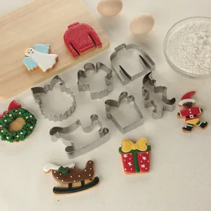 Stainless Steel Christmas Cookie Cutter Metal Biscuit Molds Baking Tools For Holiday DIY Cookie Pastry