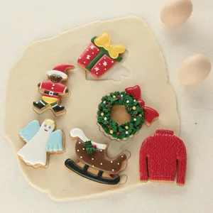 Christmas Cookie Cutter Set 6-Piece Holiday Baking Molds for DIY Biscuits and Pastry