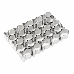 Stainless steel mini fish cookie cutter set dimension diagram showing 25 pieces size specs.