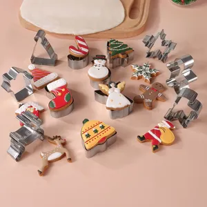 Christmas stainless steel cookie cutter set baking molds festive pastry kitchen tools