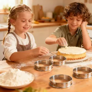 Stainless steel mousse ring metal baking mold for cake pastry tart cookie dessert.