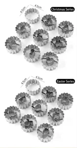 Edelstahl Weihnachten Ostern Keksausstecher Set Metall Backform Plätzchen Form Werkzeug