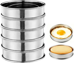 Stainless steel mousse ring double rolled edge tart mold baking tool for cake pastry.