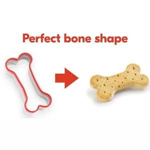 Metal dog bone cookie cutter and biscuit mold set for DIY baking treats and snacks easily.