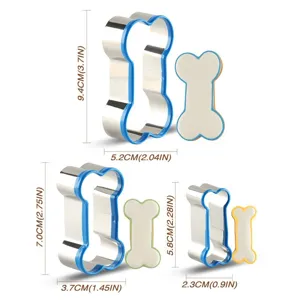 Ensemble emporte-piece biscuit forme os en acier inoxydable moule de patisserie DIY