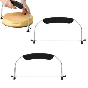 Trancheur de Fil à Gâteau en Acier Inoxydable Coupe-Couche Réglable Outil de Cuisson de Pain Toast Cuisine