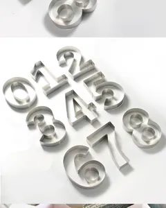 Large stainless steel number mousse ring baking cookie biscuit cutting mold 9-piece set cake tool