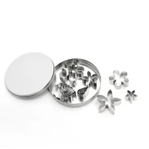 Juego de moldes para galletas de acero inoxidable con caja de almacenamiento