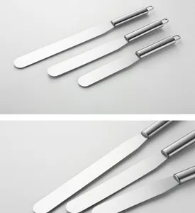 Stainless steel cake spatula set frosting knife baking scraper kitchen pastry tools