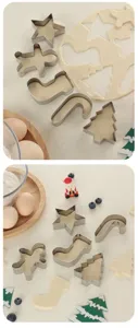 Stainless steel Christmas cookie cutter set 5 pieces DIY baking pastry mold biscuits