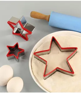 Stainless steel star cookie cutters set of 3 baking molds for DIY biscuits pastry tools