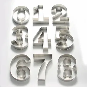 Large stainless steel number 0-8 cookie biscuit cutter mousse ring baking mold 9-piece set