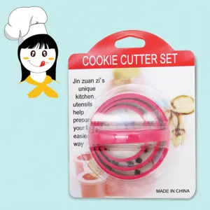 Stainless Steel Cookie Cutter Set Round Biscuit Molds With Plastic Handle Baking Tools For Kitchen Pastry Dessert Making