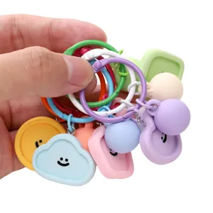 Bunte Harz Smiley Gesicht Wolke Schlüsselanhänger DIY Schmuck Zubehör süße Pastell Anhänger