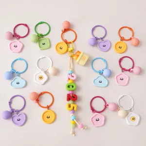 Bunte Smiley Wolke Schlüsselanhänger DIY Harz Anhänger süße Tasche Zubehör Set neu