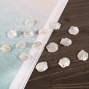 ABS imitation pearl shell flower petal charms for DIY ancient style hair accessories crafting