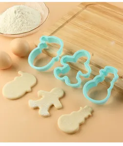 Christmas DIY plastic cookie cutter set baking molds for pastry and cute biscuits