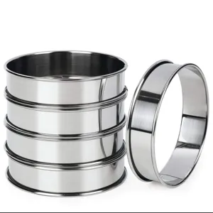 Stainless Steel Mousse Ring Double Rolled Edge Tart Mold Round Cake Cookie Baking Tool Kitchen Pastry Accessories