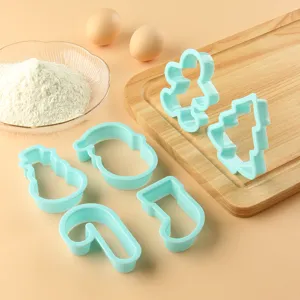 Christmas DIY Press Cookie Mold Set Plastic Baking Pastry Biscuit Molds For Holiday Party Kitchen Home Cookie Making Tools
