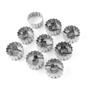 Edelstahl Ausstechform Set 9 Stueck Backformen Plaetzchen Stern Herz Formen Kueche