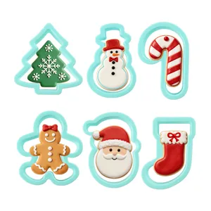 Christmas cookie cutter set for holiday DIY baking biscuits and pastries, 6pcs set