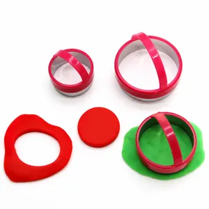 Stainless steel cookie cutter set with plastic handle round mousse cake baking molds tool
