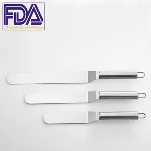 Stainless steel offset spatula set 10 8 6 inch cake icing spatula baking smoothing tool