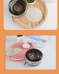 Stainless steel round fluted dumpling wrapper mold set, baking DIY pastry cutter tools.