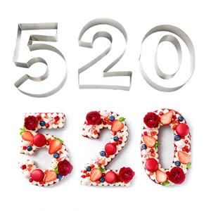 Large stainless steel number 520 mousse cake molds, baking cookie cutter tools for party.