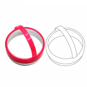 Stainless steel mousse cake mold with pink plastic handle round baking tool professional