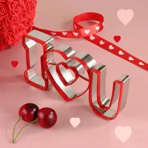 Stainless Steel Cookie Cutter Set Valentine Day Heart Shaped Pastry Mold With PVC Edge Baking Tools For DIY Cake